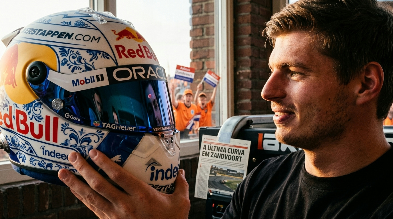 Verstappen emociona fãs com capacete especial na despedida de Zandvoort