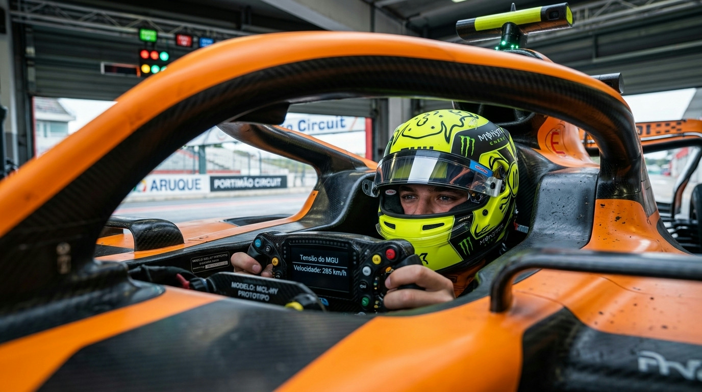 Lando Norris testa Hypercar da Mclaren em Portimão