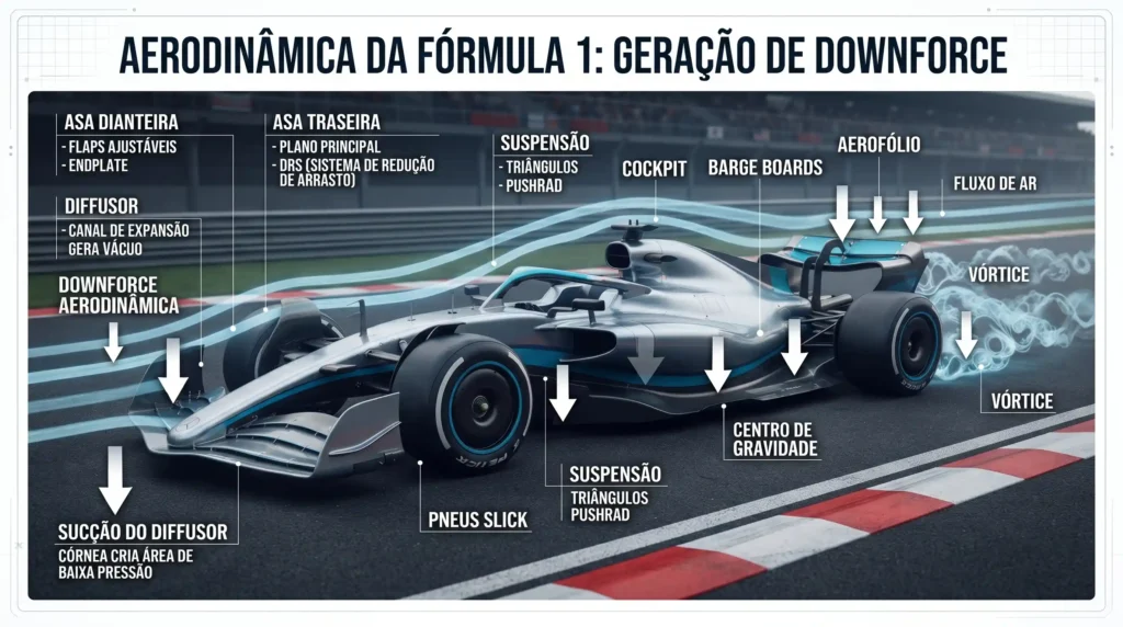 Aerodinâmica da fórmula 1: geração de downforce