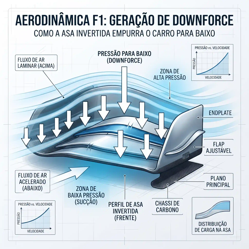 Aerodinâmica F1: Asas invertidas na F1
